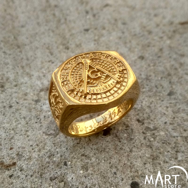 Masonic Ring Past Master Masonic Ring Silver And Gold Masonartstore